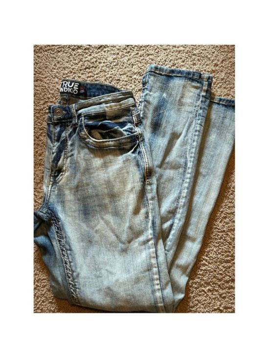 true indigo Other - True Indigo Mens Slim Fit Light Acid Wash Embroidered Jeans 30x32 F-119